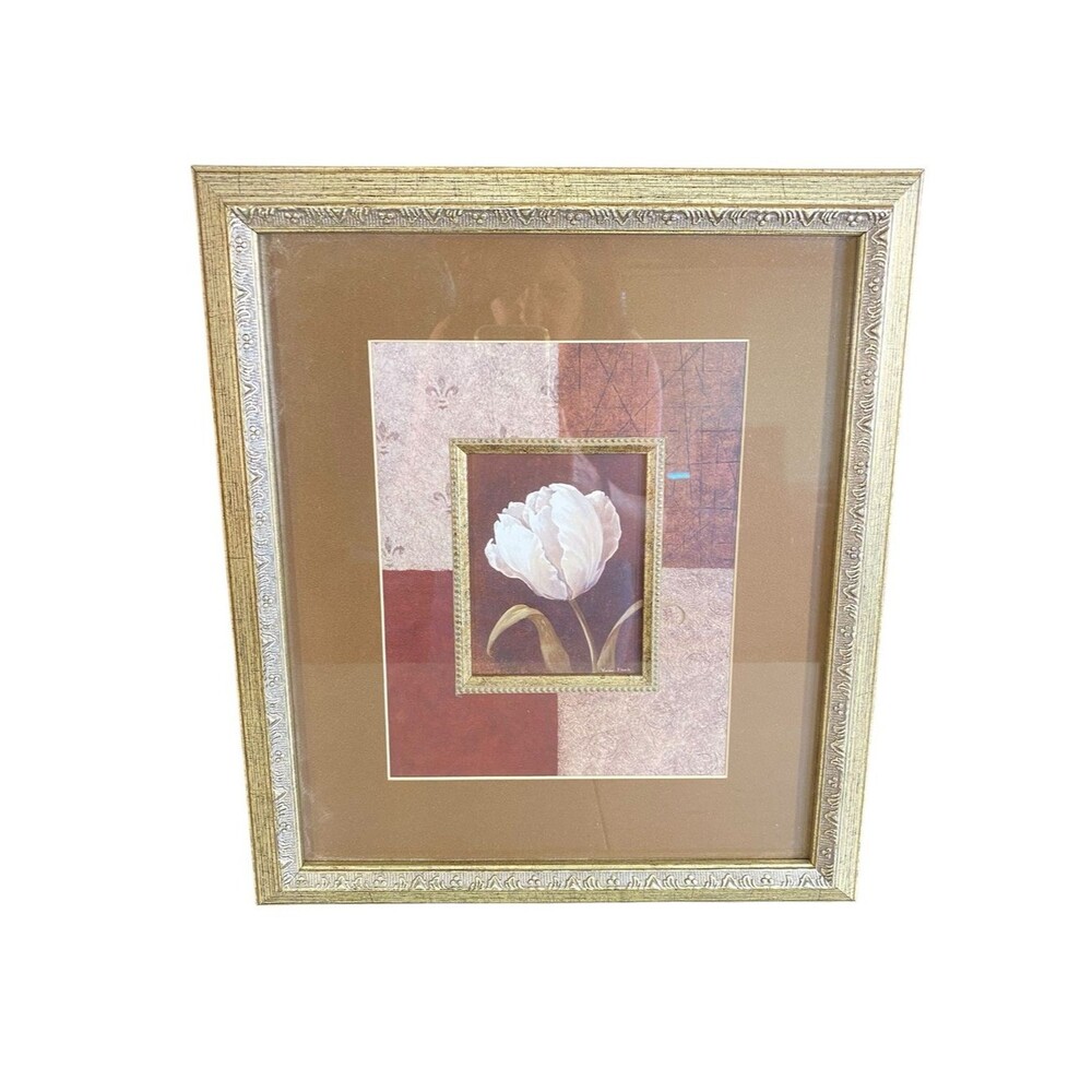 Everlasting Tulip by Vivian Flasch Print Gold Ornate Framed Artwork 16 x 14